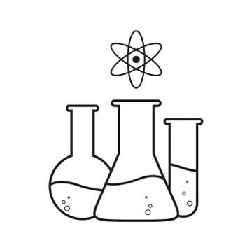Icon of the laboratory, test tubes with solution. Vector stock illustration i Stock-Illustration