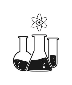 Icon of the laboratory, test tubes with solution. Vector stock illustration i Stock-Illustration