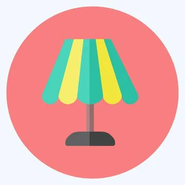 Icon Lamp. suitable for web interface symbol. flat style. simple design edita Illustrazione stock