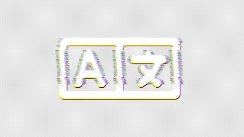Icon language is distorted. Glitch. Noise, chromatic aberration, geometric Stock Footage 303548695