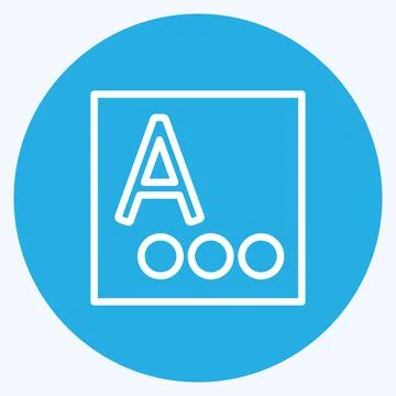 Icon Language &amp; input. suitable for Mobile Apps symbol. blue eyes style. simp Stock Illustration