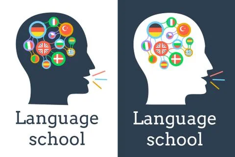 Icon of the language school   flags Stock Illustration