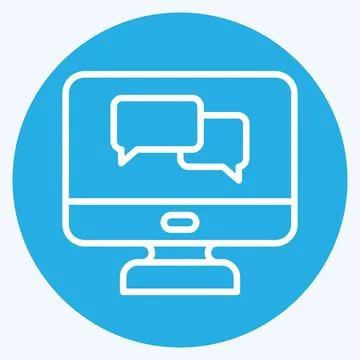 Icon Language Tutorial. related to Learning symbol. blue eyes style. simple.. Stock Illustration