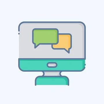 Icon Language Tutorial. related to Learning symbol. doodle style. simple de.. Stock Illustration