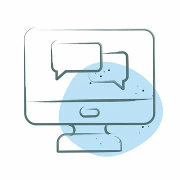 Icon Language Tutorial. related to Learning symbol. Color Spot Style. simpl.. Stock Illustration