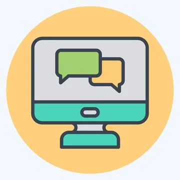 Icon Language Tutorial. related to Learning symbol. color mate style. simpl.. Stock Illustration