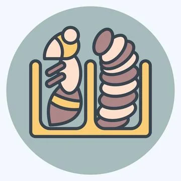 Icon Larva Bee. related to Apiary symbol. color mate style. simple design e.. 스톡 일러스트