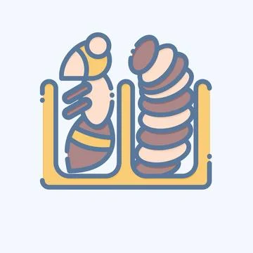 Icon Larva Bee. related to Apiary symbol. doodle style. simple design edita.. 스톡 일러스트
