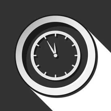 Icon - last minute clock with shadow Stock Illustration