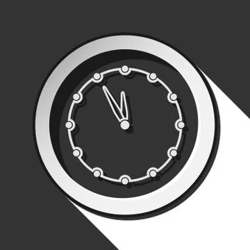 Icon - last minute clock with shadow Stock Illustration