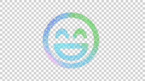 Icon laugh beam is made up of LED square shapes. There are bright diodes and Stock Illustration