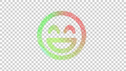Icon laugh beam is made up of LED square shapes. There are bright diodes and Stock Illustration