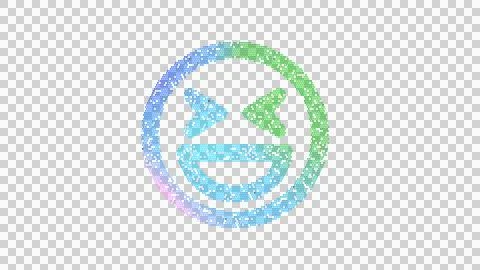Icon laugh squint is made up of LED square shapes. There are bright diodes and Stockillustratie