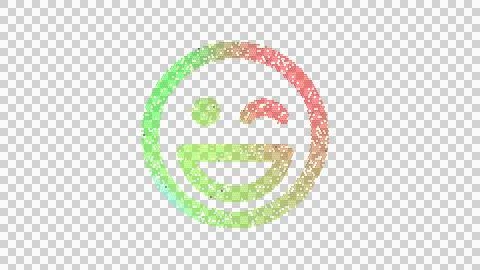 Icon laugh wink is made up of LED square shapes. There are bright diodes and Ilustración de archivo