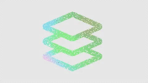 Icon layer group is made up of LED square shapes that shimmer and flicker. There Stock Footage 293939624