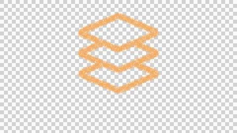Icon layer group is made of yellow grains of sand. Some grains of sand fall Stock Illustration