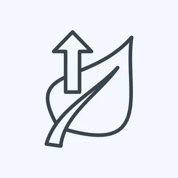 Icon Leaf 2. related to Flora symbol. line style. simple illustration. plan.. Stock Illustration