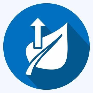 Icon Leaf 2. related to Flora symbol. long shadow style. simple illustratio.. Stock Illustration