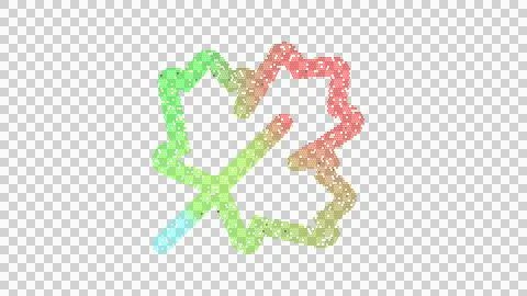 Icon leaf maple is made up of LED square shapes. There are bright diodes and Stock Illustration