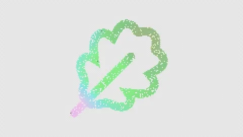 Icon leaf oak is made up of LED square shapes that shimmer and flicker. There Stock Footage 297846766