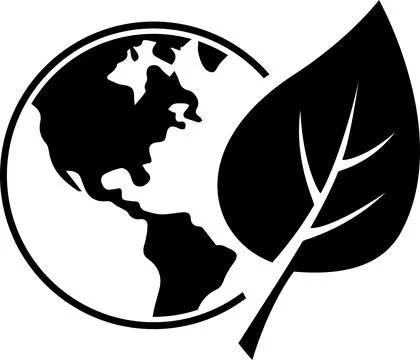 The icon of a leaf on planet Earth as a concept of environment saving Stock Illustration