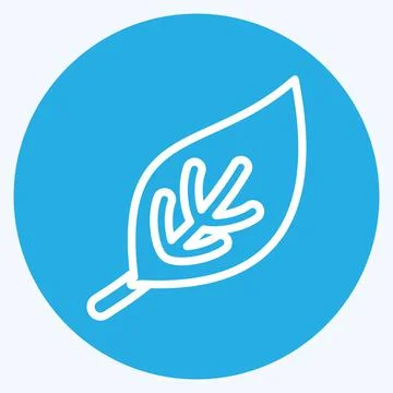 Icon Leaf. suitable for Spring symbol. blue eyes style. simple design editabl Stock Illustration