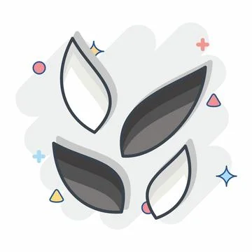 Icon Leaf Tea. related to Tea symbol. comic style. simple design editable. .. Stock Illustration