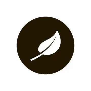 Icon leaf, tree leaf, minimalism one line black on white background isolated  Stock Illustration
