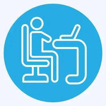 Icon Learner. related to Development symbol. blue eyes style Illustrazione stock