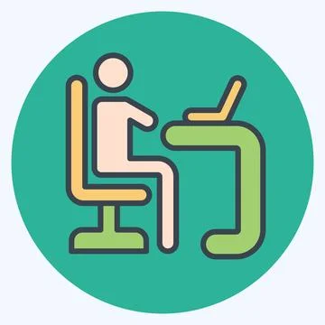 Icon Learner. related to Development symbol. color mate style Illustrazione stock