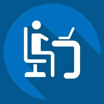 Icon Learner. related to Development symbol. long shadow style Stock Illustration