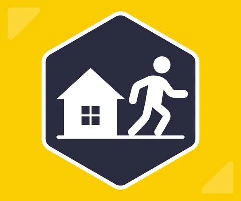 Icon leave home. do not comply with quarantine. Stock Illustration