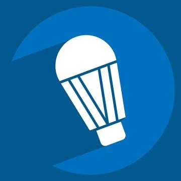 Icon LED Light Bulb. related to Green House symbol. long shadow style. desi.. Stock Illustration