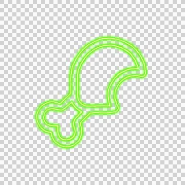 Icon leg bite from the flow of energy of green color. Shimmering neon Stock Illustration