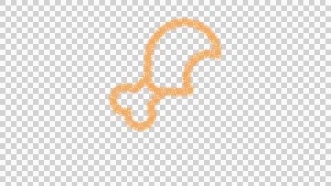 Icon leg bite is made of yellow grains of sand. Some grains of sand fall down. Stock Illustration