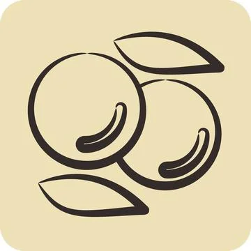 Icon Lentil. suitable for Nuts symbol. hand drawn style. simple design editab Stock Illustration