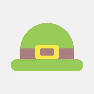 Icon leprechaun hat. St. Patrick's Day celebration elements. Icons in flat .. Stock Illustration