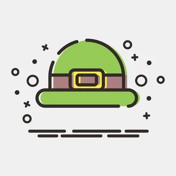 Icon leprechaun hat. St. Patrick's Day celebration elements. Icons in MBE s.. Illustrazione stock