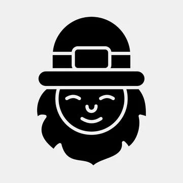 Icon leprechaun. St. Patrick's Day celebration elements. Icons in glyph sty.. Illustrazione stock