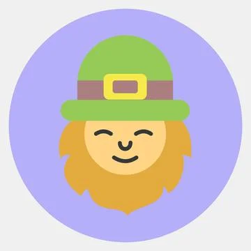Icon leprechaun. St. Patrick's Day celebration elements. Icons in color mat.. Illustrazione stock
