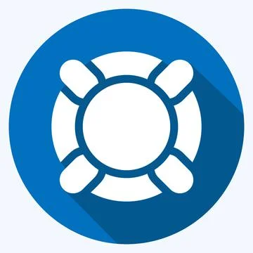 Icon Lifesaver. suitable for Security symbol. long shadow style. simple desig Stock Illustration