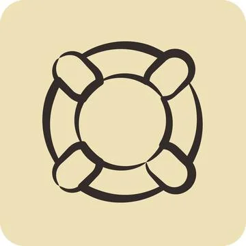 Icon Lifesaver. suitable for Security symbol. hand drawn style. simple desi.. Illustrazione stock