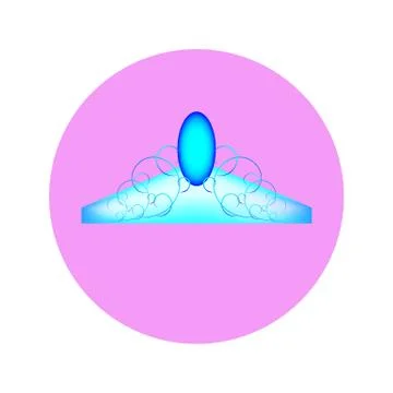 Icon light blue tiara or decoration for head in circle Stock Illustration