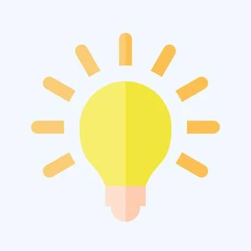 Icon Light Bulb. related to Light symbol. flat style. design editable Stock Illustration