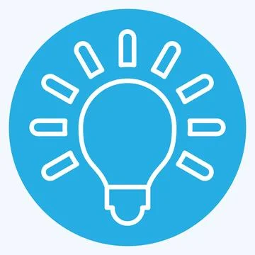 Icon Light Bulb. related to Light symbol. blue eyes style. design editable Stock Illustration