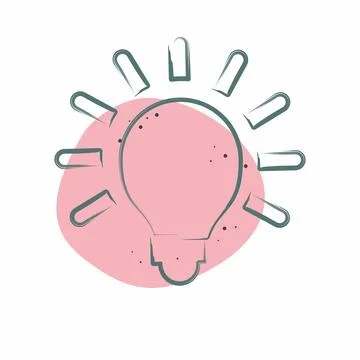 Icon Light Bulb. related to Light symbol. Color Spot Style. design editable Stock Illustration