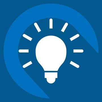 Icon Light Bulb. related to Light symbol. long shadow style. design editable Stock Illustration