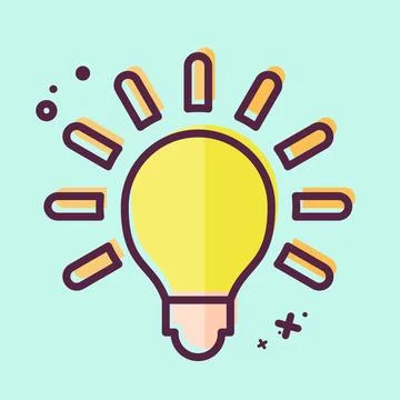 Icon Light Bulb. related to Light symbol. MBE style. design editable Stock Illustration