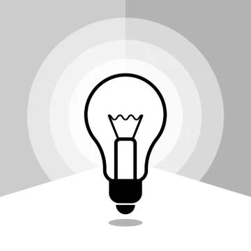 Icon light bulbs in linear style Stock Illustration