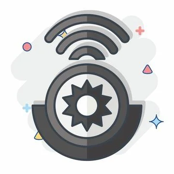 Icon Light Detection Sensor. related to Smart Home symbol. comic style. sim.. Stockillustratie